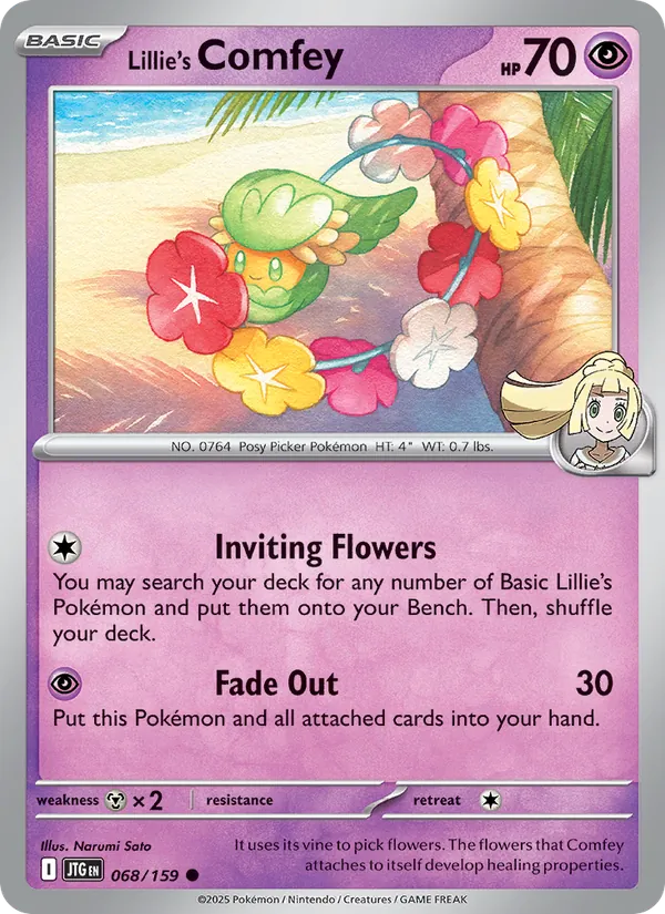 Lillie's Comfey — Journey Together #068 (Pokémon TCG card)