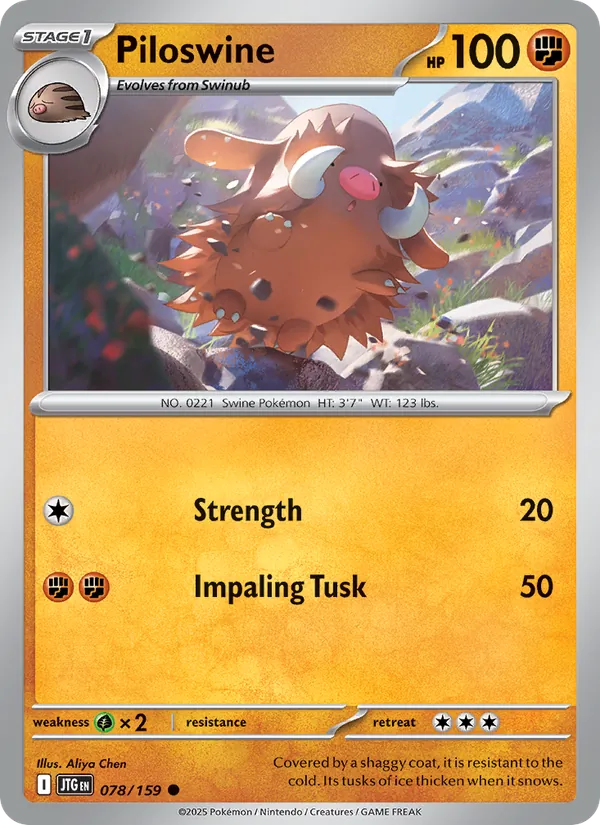 Piloswine — Journey Together #078 (Pokémon TCG card)