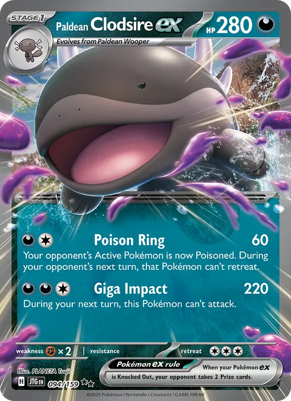 Paldean Clodsire ex — Journey Together #094 (Pokémon TCG card)