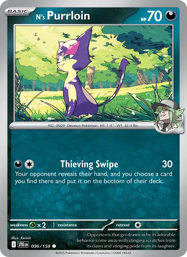 N's Purrloin — Journey Together #096 (Pokémon TCG card)
