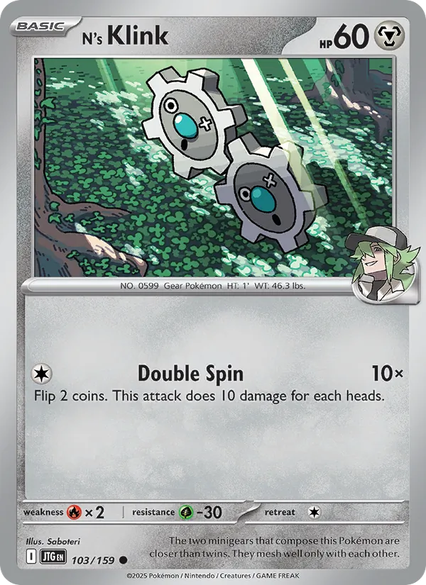 N's Klink — Journey Together #103 (Pokémon TCG card)