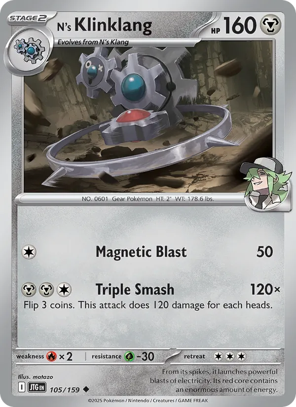 N's Klinklang — Journey Together #105 (Pokémon TCG card)