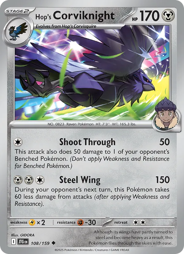 Hop's Corviknight — Journey Together #108 (Pokémon TCG card)