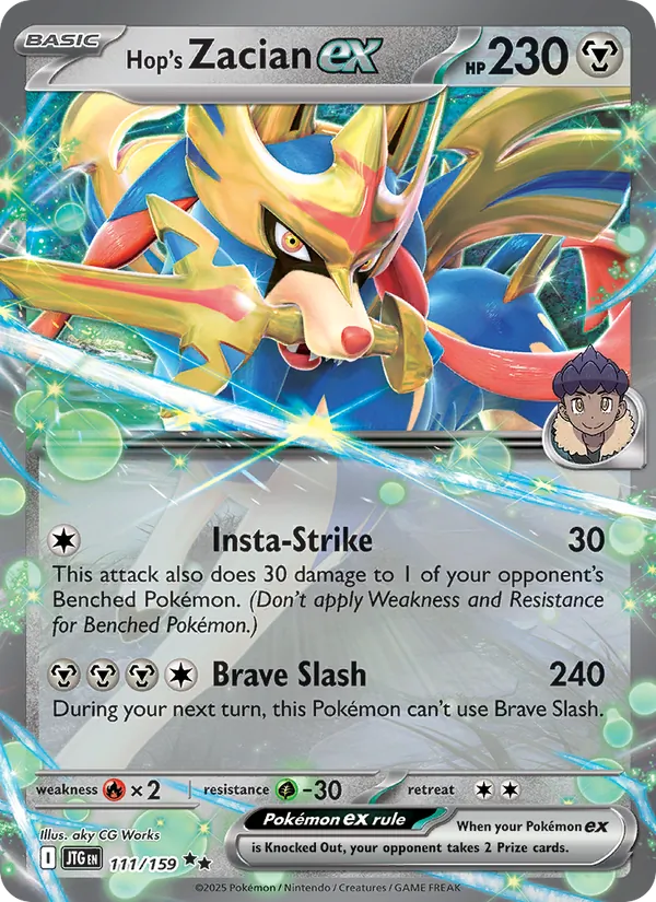 Hop's Zacian ex — Journey Together #111 (Pokémon TCG card)