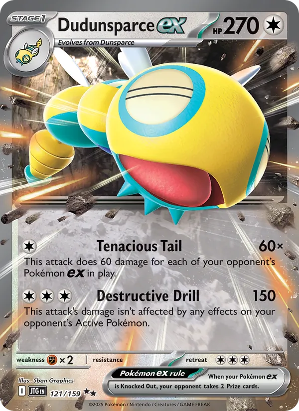 Dudunsparce ex — Journey Together #121 (Pokémon TCG card)