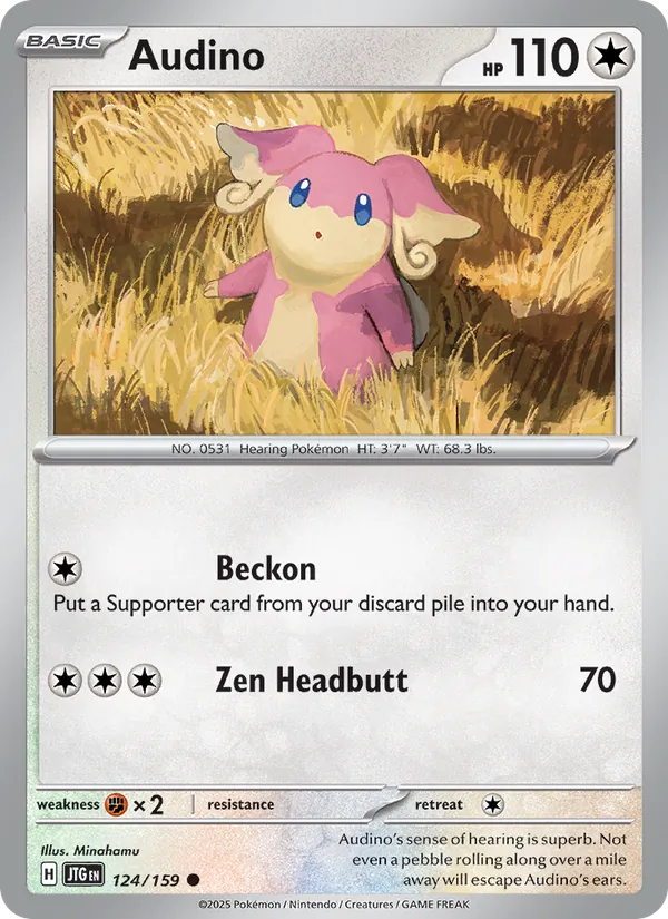 Audino — Journey Together #124 (Pokémon TCG card)