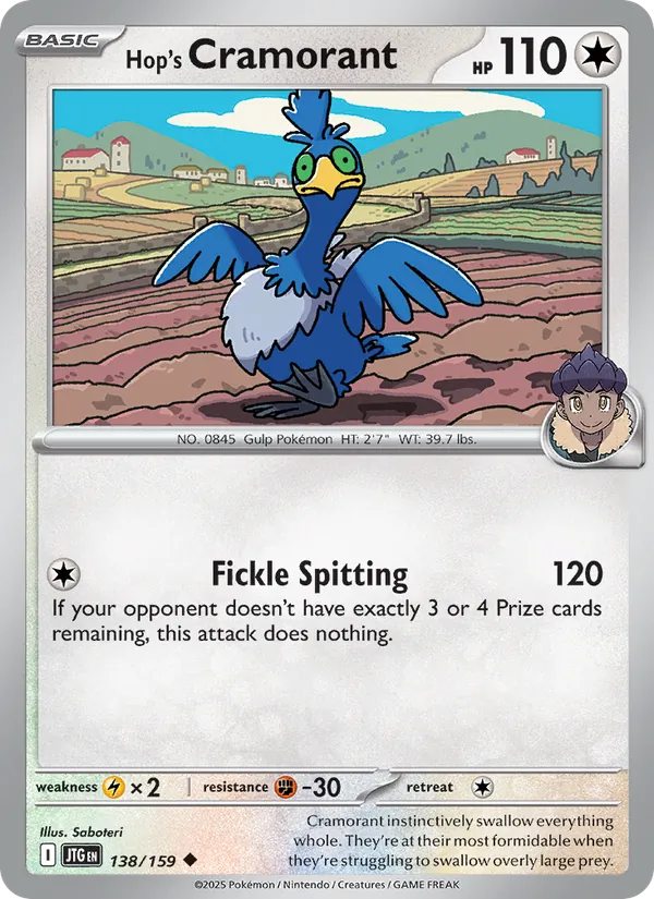 Hop's Cramorant — Journey Together #138 (Pokémon TCG card)