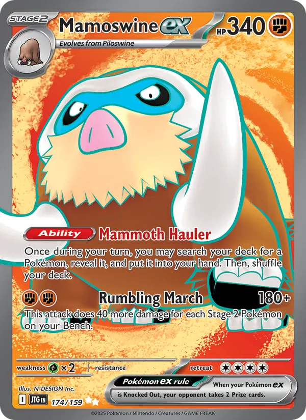 Mamoswine ex — Journey Together #174 (Pokémon TCG card)