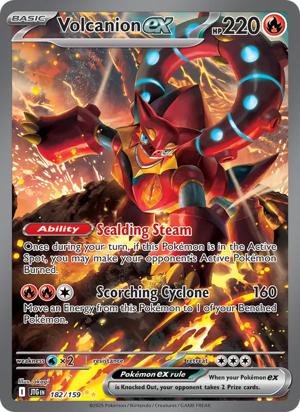 Volcanion ex — Journey Together #182 (Pokémon TCG card)