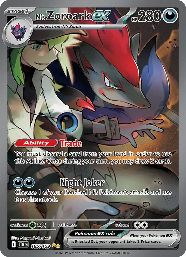 N's Zoroark ex — Journey Together #185 (Pokémon TCG card)