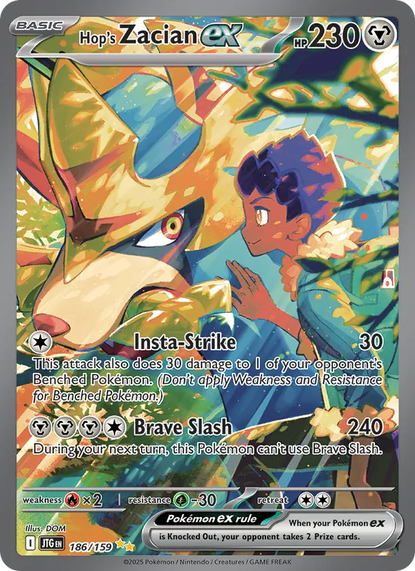 Hop's Zacian ex — Journey Together #186 (Pokémon TCG card)