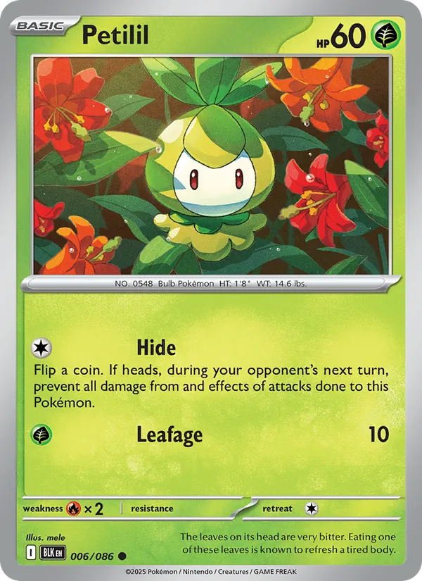 Petilil — Black Bolt #006 (Pokémon TCG card)