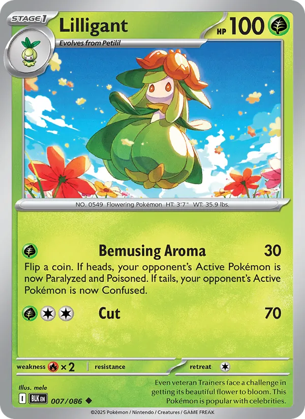Lilligant — Black Bolt #007 (Pokémon TCG card)