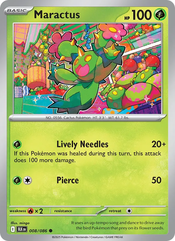 Maractus — Black Bolt #008 (Pokémon TCG card)