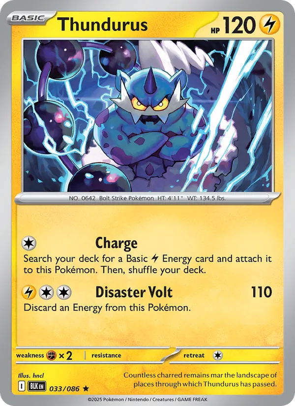 Thundurus — Black Bolt #033 (Pokémon TCG card)
