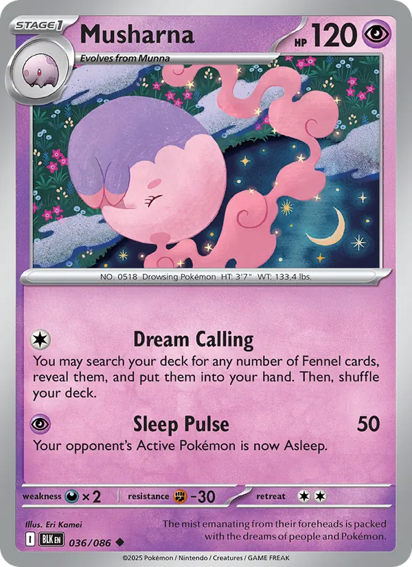 Musharna — Black Bolt #036 (Pokémon TCG card)