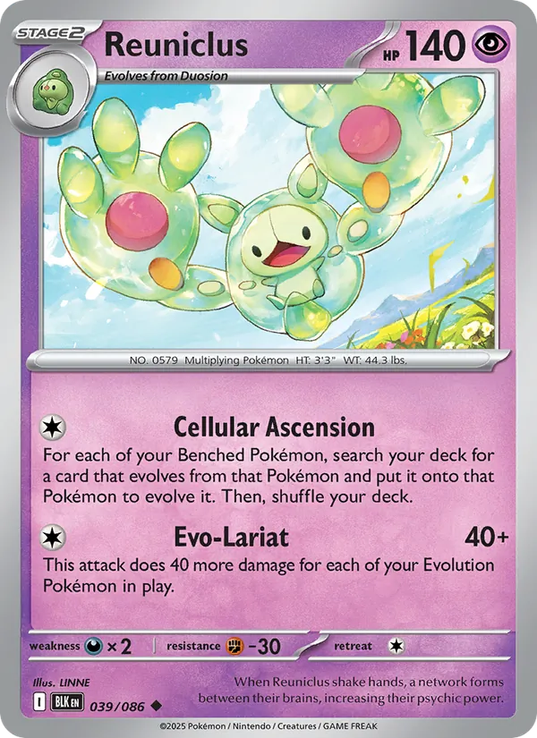 Reuniclus — Black Bolt #039 (Pokémon TCG card)