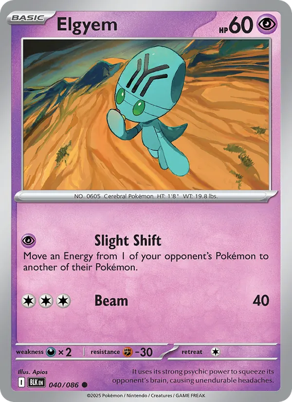Elgyem — Black Bolt #040 (Pokémon TCG card)