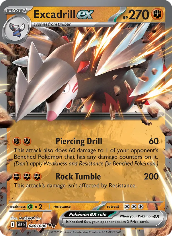 Excadrill ex — Black Bolt #046 (Pokémon TCG card)
