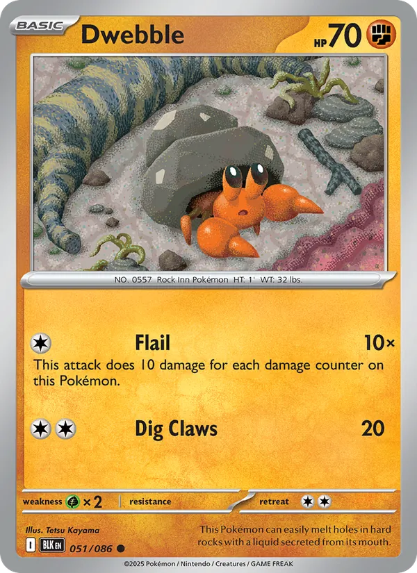 Dwebble — Black Bolt #051 (Pokémon TCG card)