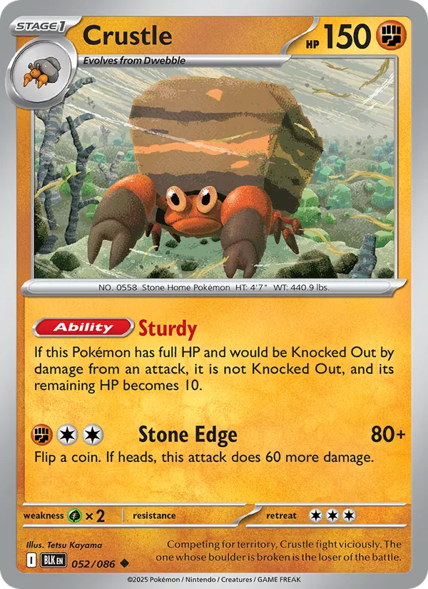 Crustle — Black Bolt #052 (Pokémon TCG card)