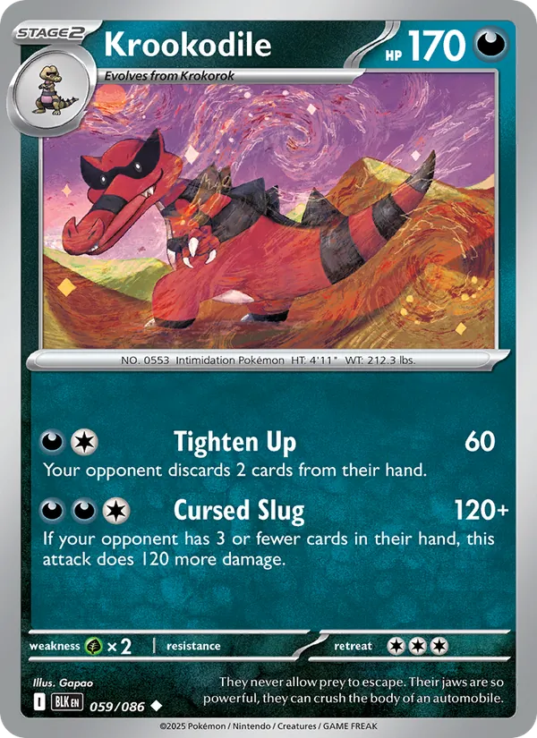 Krookodile — Black Bolt #059 (Pokémon TCG card)