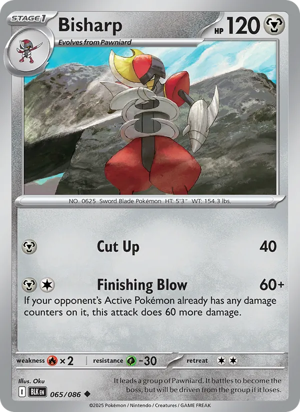 Bisharp — Black Bolt #065 (Pokémon TCG card)