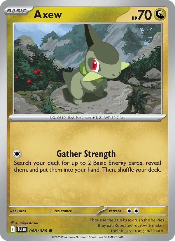 Axew — Black Bolt #068 (Pokémon TCG card)