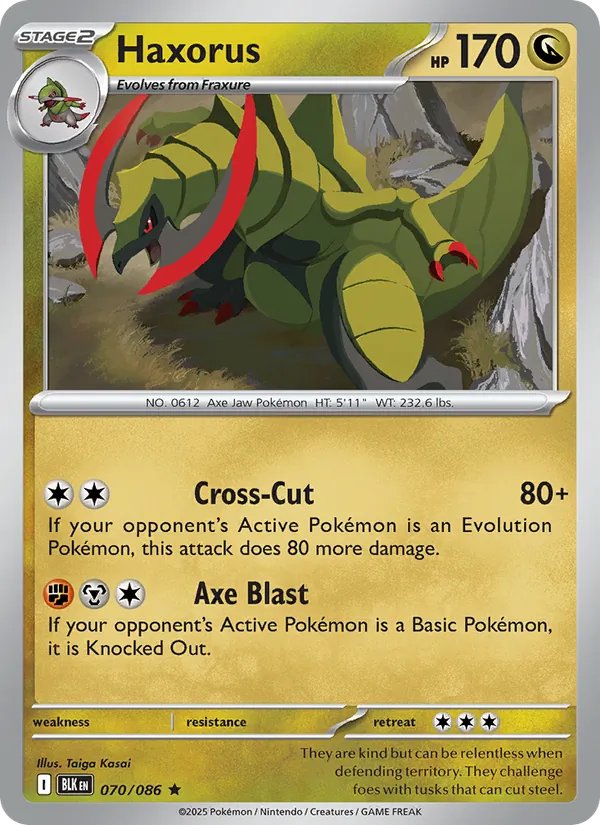 Haxorus — Black Bolt #070 (Pokémon TCG card)