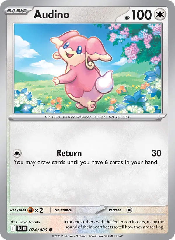 Audino — Black Bolt #074 (Pokémon TCG card)