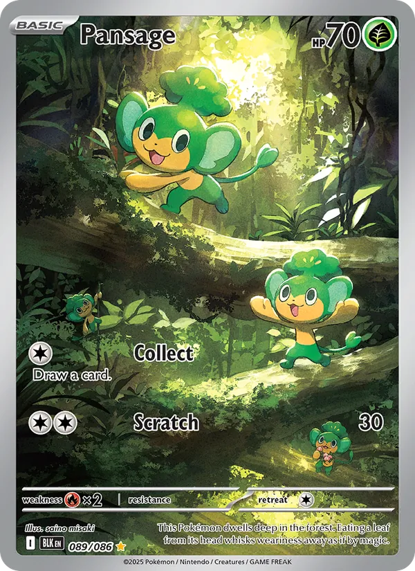 Pansage — Black Bolt #089 (Pokémon TCG card)