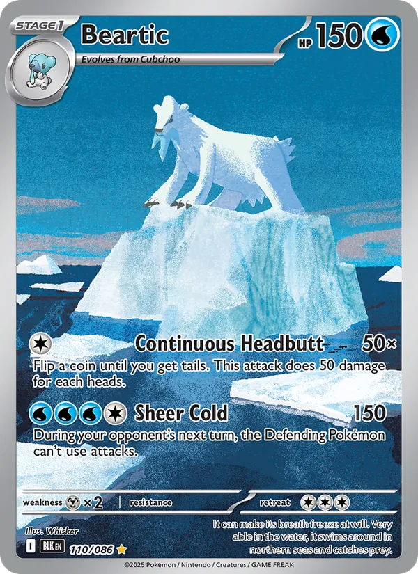 Beartic — Black Bolt #110 (Pokémon TCG card)
