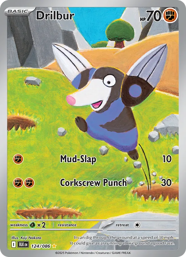 Drilbur — Black Bolt #124 (Pokémon TCG card)