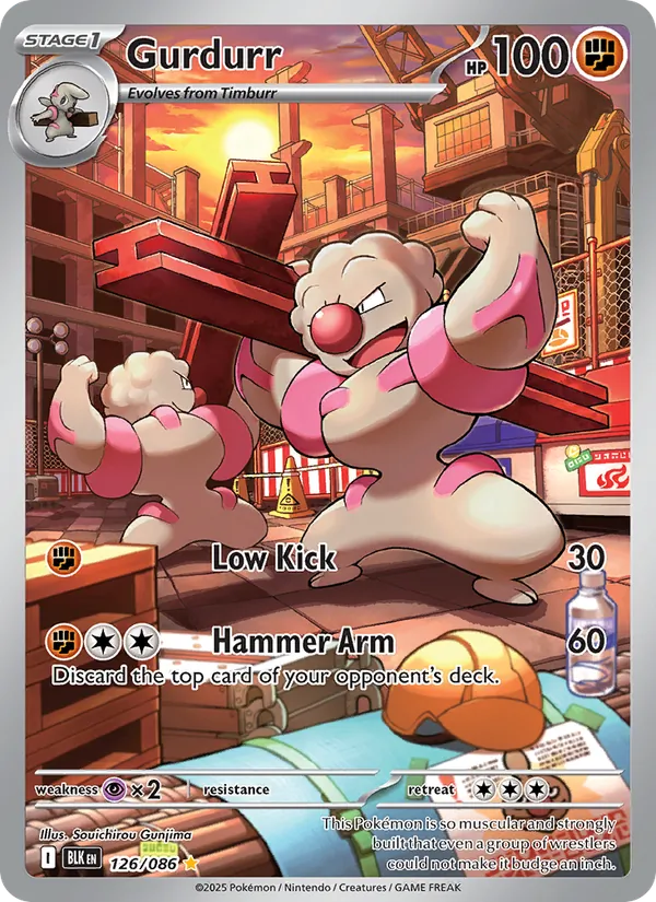 Gurdurr — Black Bolt #126 (Pokémon TCG card)