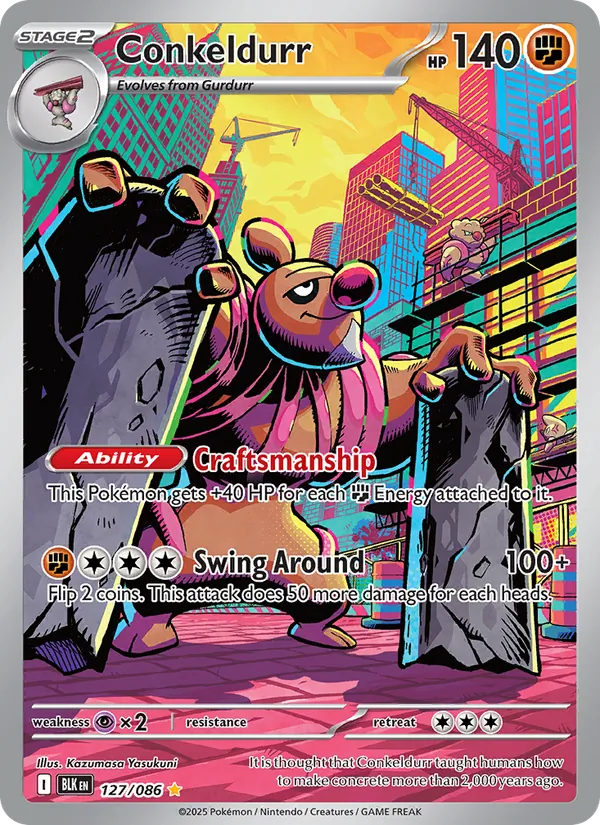 Conkeldurr — Black Bolt #127 (Pokémon TCG card)