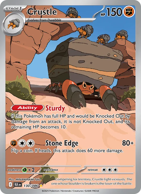 Crustle — Black Bolt #130 (Pokémon TCG card)