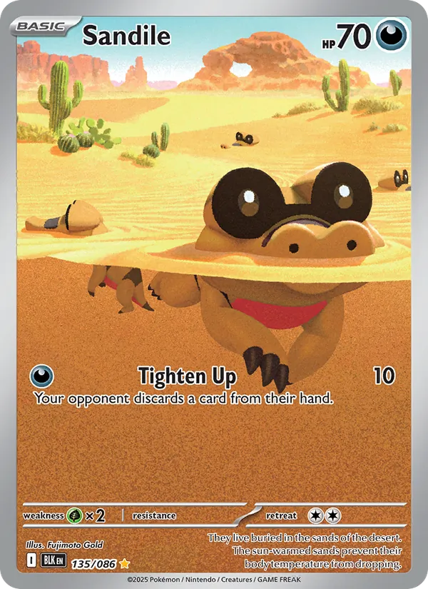 Sandile — Black Bolt #135 (Pokémon TCG card)