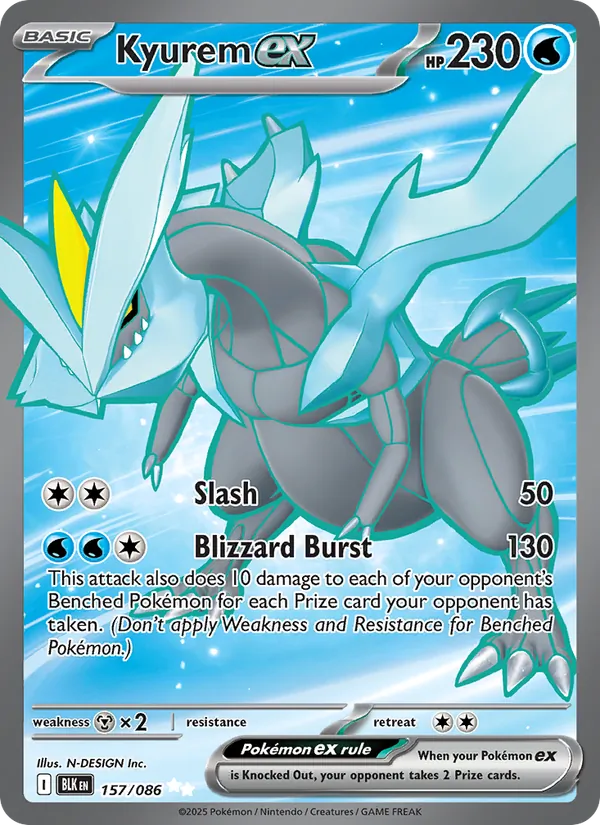 Kyurem ex — Black Bolt #157 (Pokémon TCG card)