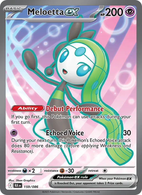 Meloetta ex — Black Bolt #159 (Pokémon TCG card)