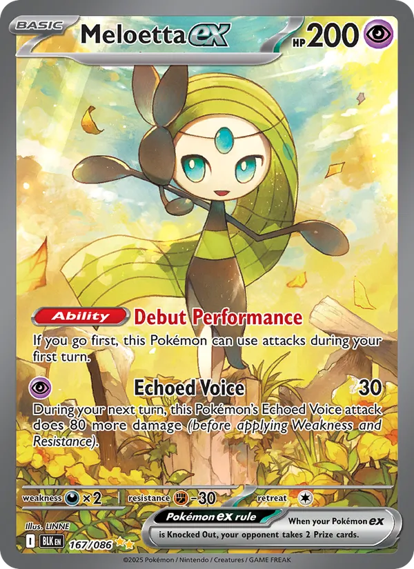 Meloetta ex — Black Bolt #167 (Pokémon TCG card)