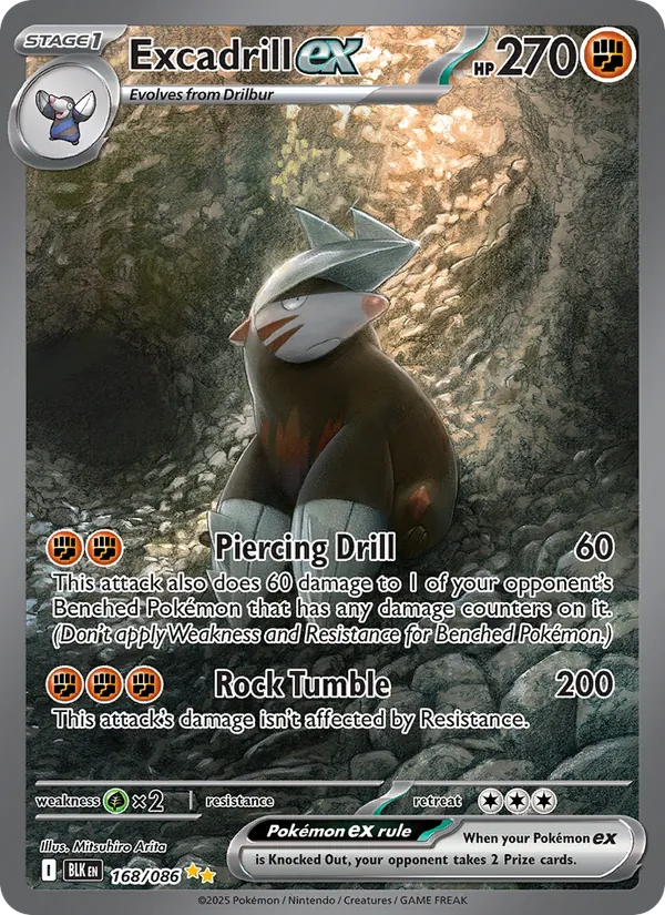 Excadrill ex — Black Bolt #168 (Pokémon TCG card)