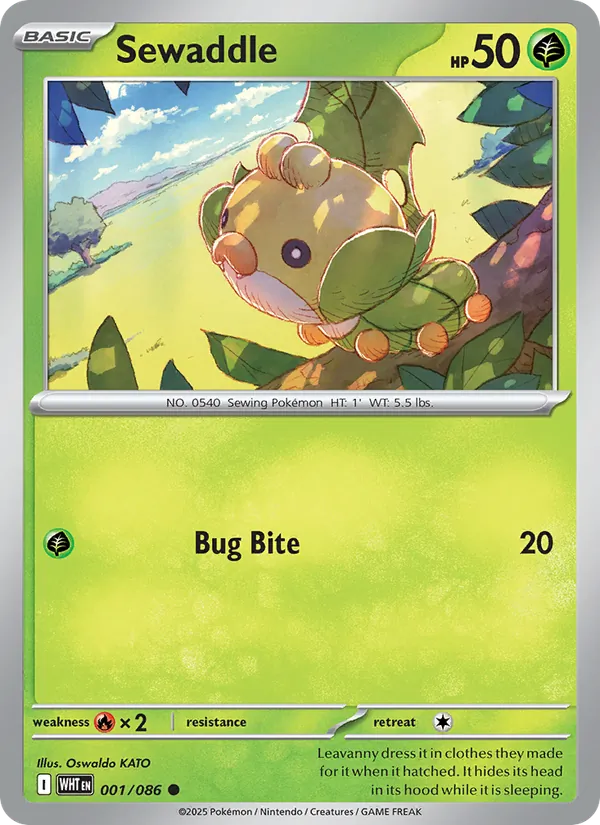 Sewaddle — White Flare #001 (Pokémon TCG card)
