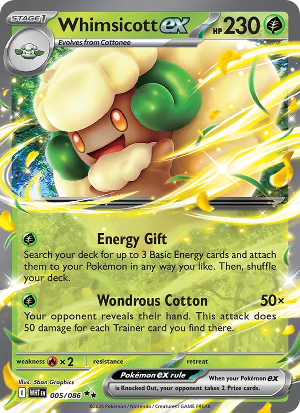 Whimsicott ex — White Flare #005 (Pokémon TCG card)