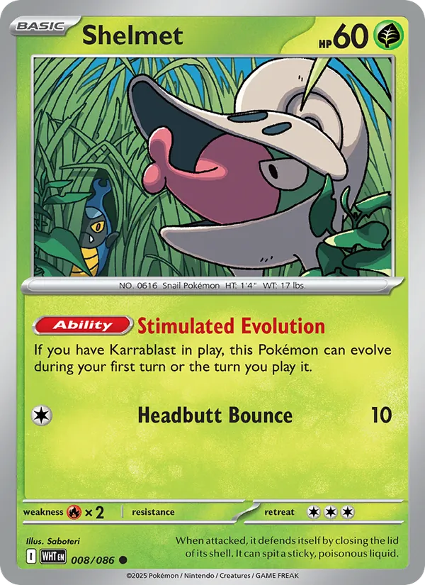 Shelmet — White Flare #008 (Pokémon TCG card)