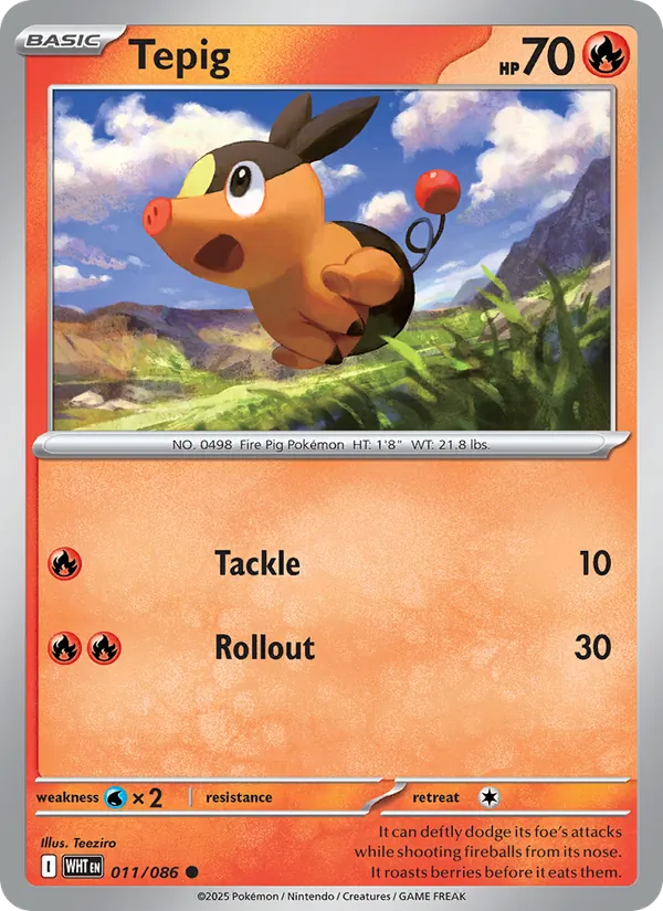 Tepig — White Flare #011 (Pokémon TCG card)