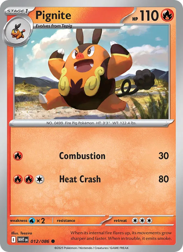Pignite — White Flare #012 (Pokémon TCG card)