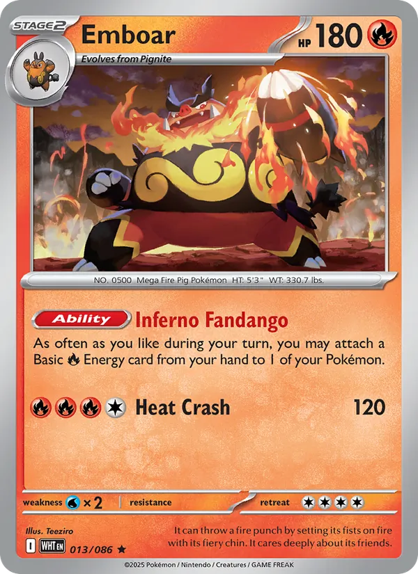 Emboar — White Flare #013 (Pokémon TCG card)