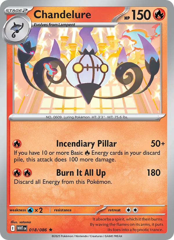 Chandelure — White Flare #018 (Pokémon TCG card)