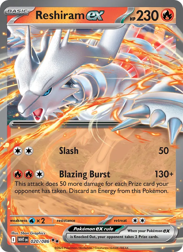 Reshiram ex — White Flare #020 (Pokémon TCG card)
