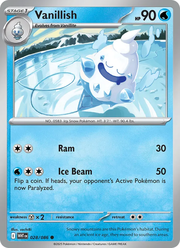 Vanillish — White Flare #028 (Pokémon TCG card)